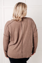 Simply Basic Ribbed Hacci Sweater in Mocha Tops Ave Shops- Tilden Co.