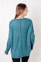 Simply Basic Ribbed Hacci Sweater in Teal Tops Ave Shops- Tilden Co.