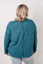 Simply Basic Ribbed Hacci Sweater in Teal Tops Ave Shops- Tilden Co.