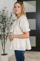 Simply Stunning Eyelet Knit Top Womens Ave Shops- Tilden Co.