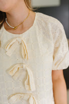 Simply Stunning Eyelet Knit Top Womens Ave Shops- Tilden Co.