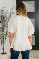 Simply Stunning Eyelet Knit Top Womens Ave Shops- Tilden Co.