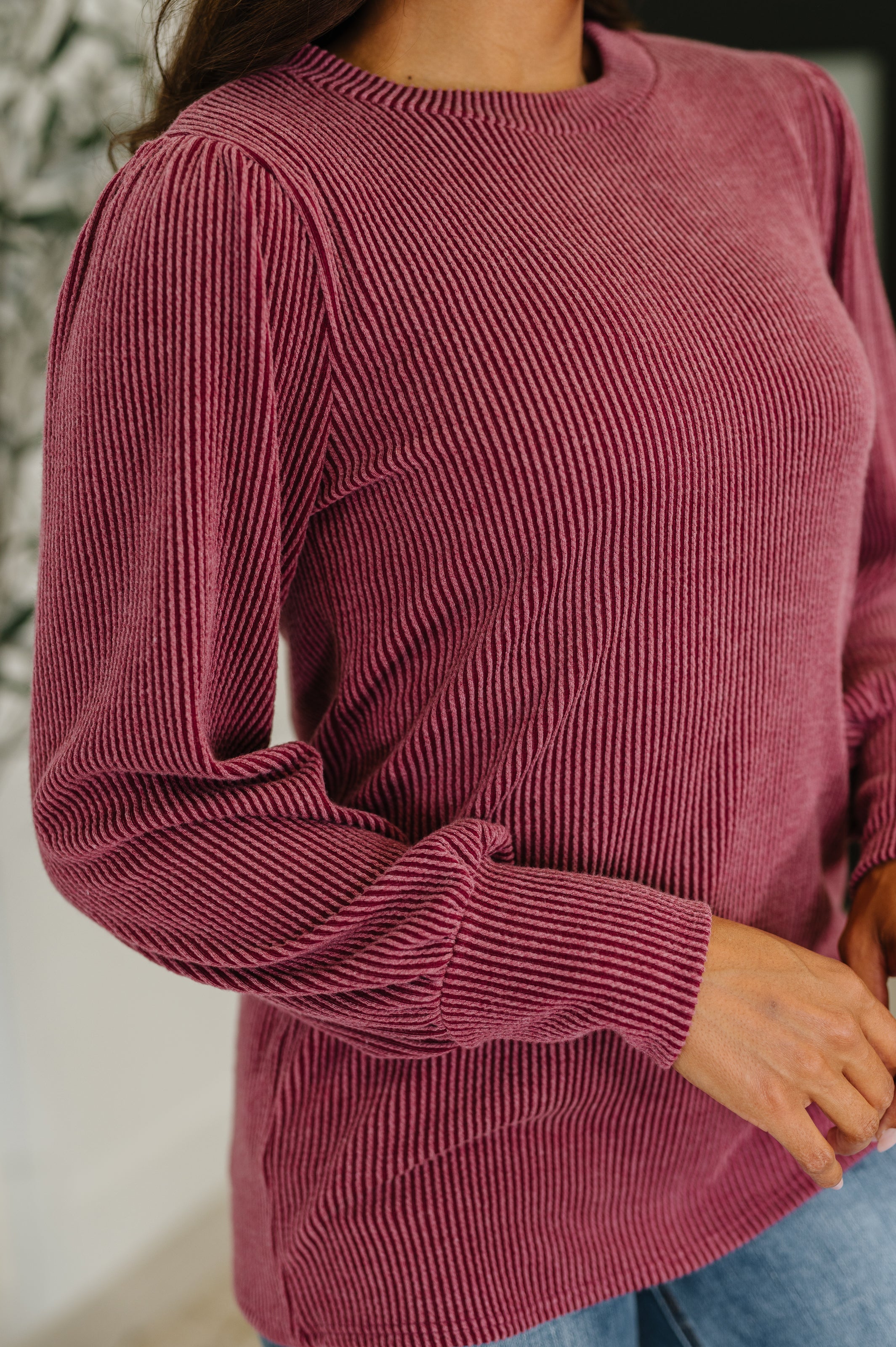 Simply Styled Balloon Sleeve Knit Top Womens Ave Shops- Tilden Co.