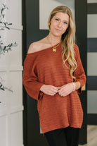 Slouchy Gal Off Shoulder Textured Top Womens Ave Shops- Tilden Co.