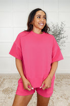 Slow Sunday Ribbed Knit Set in Hot Pink Womens Ave Shops- Tilden Co.