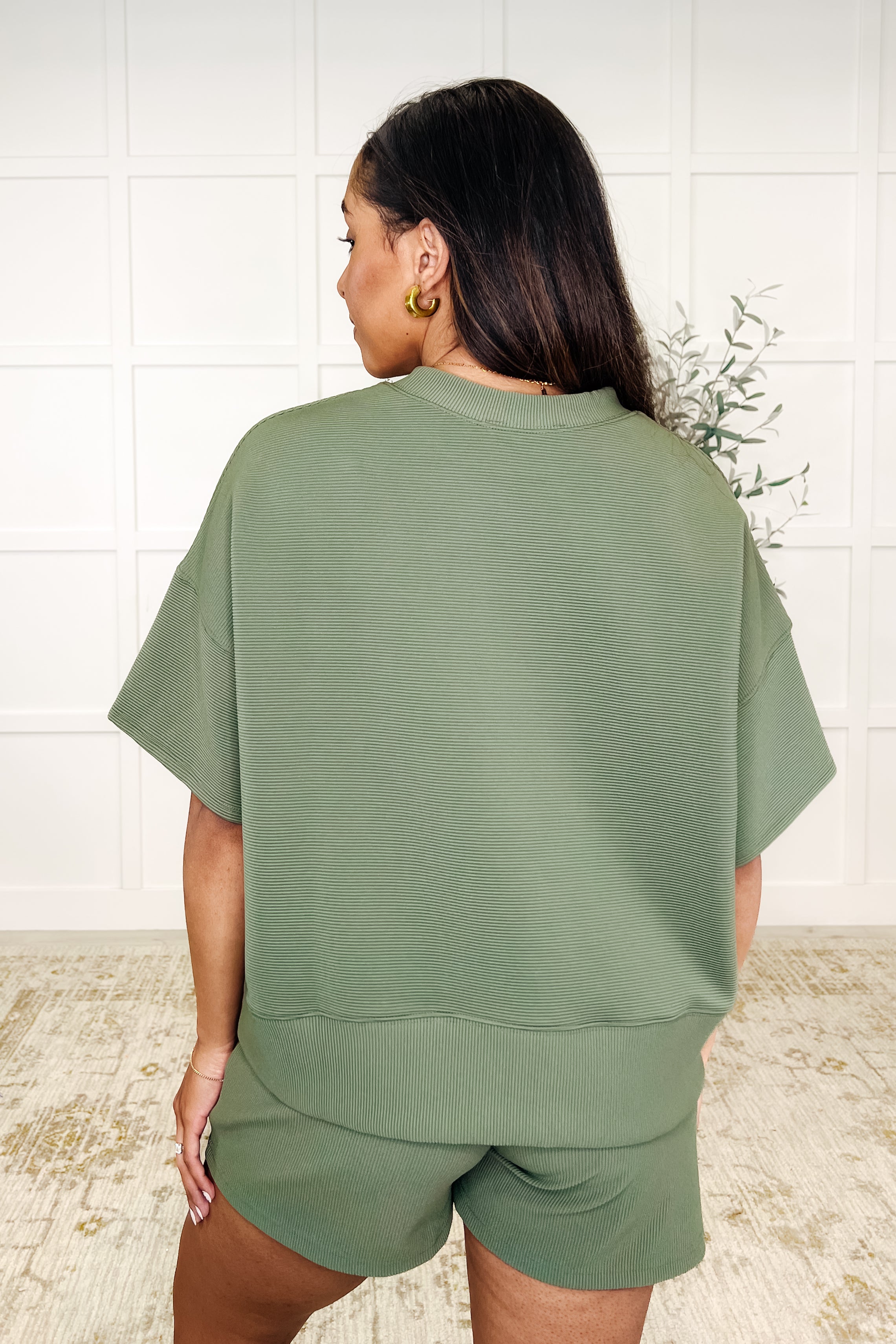 Slow Sunday Ribbed Knit Set in Light Olive Womens Ave Shops- Tilden Co.