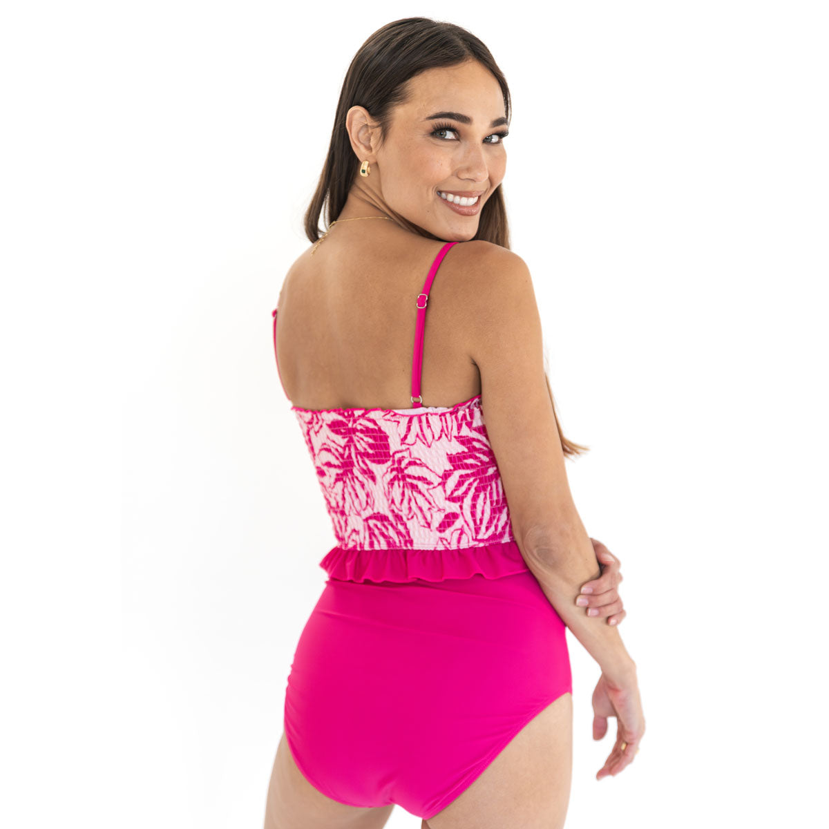 Smocked Mini Ruffle Tankini Top Swim Top Janela Bay- Tilden Co.