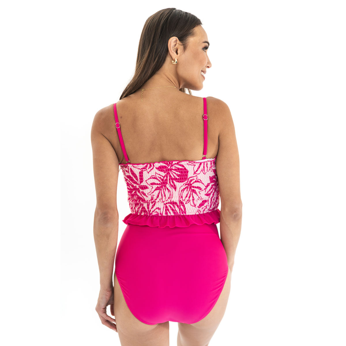Smocked Mini Ruffle Tankini Top Swim Top Janela Bay- Tilden Co.
