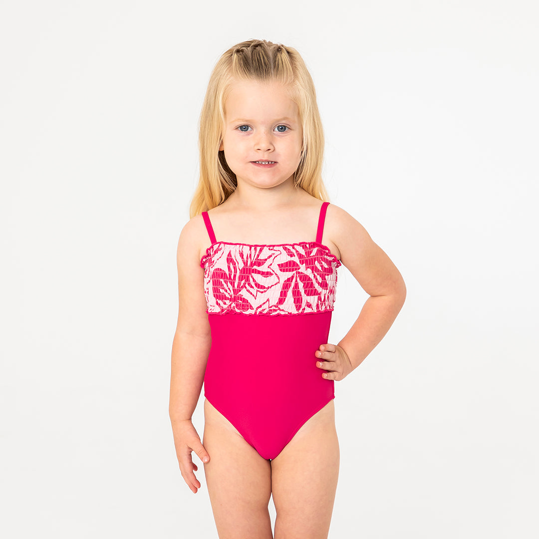 Smocked One Piece Swimsuit (Girls) Janela Bay- Tilden Co.