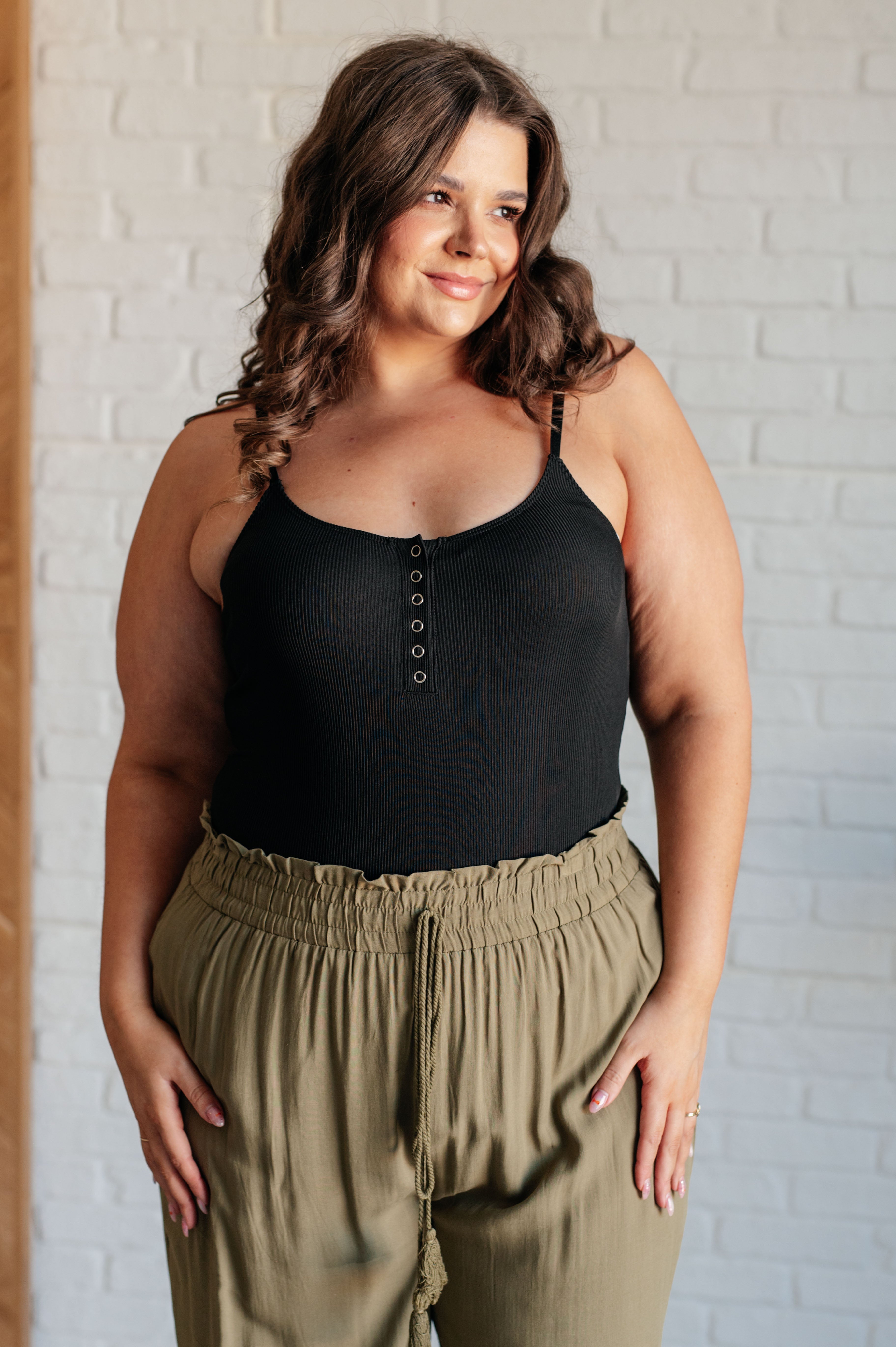 Snap it Up Spaghetti Strap Bodysuit Bodysuits Ave Shops- Tilden Co.