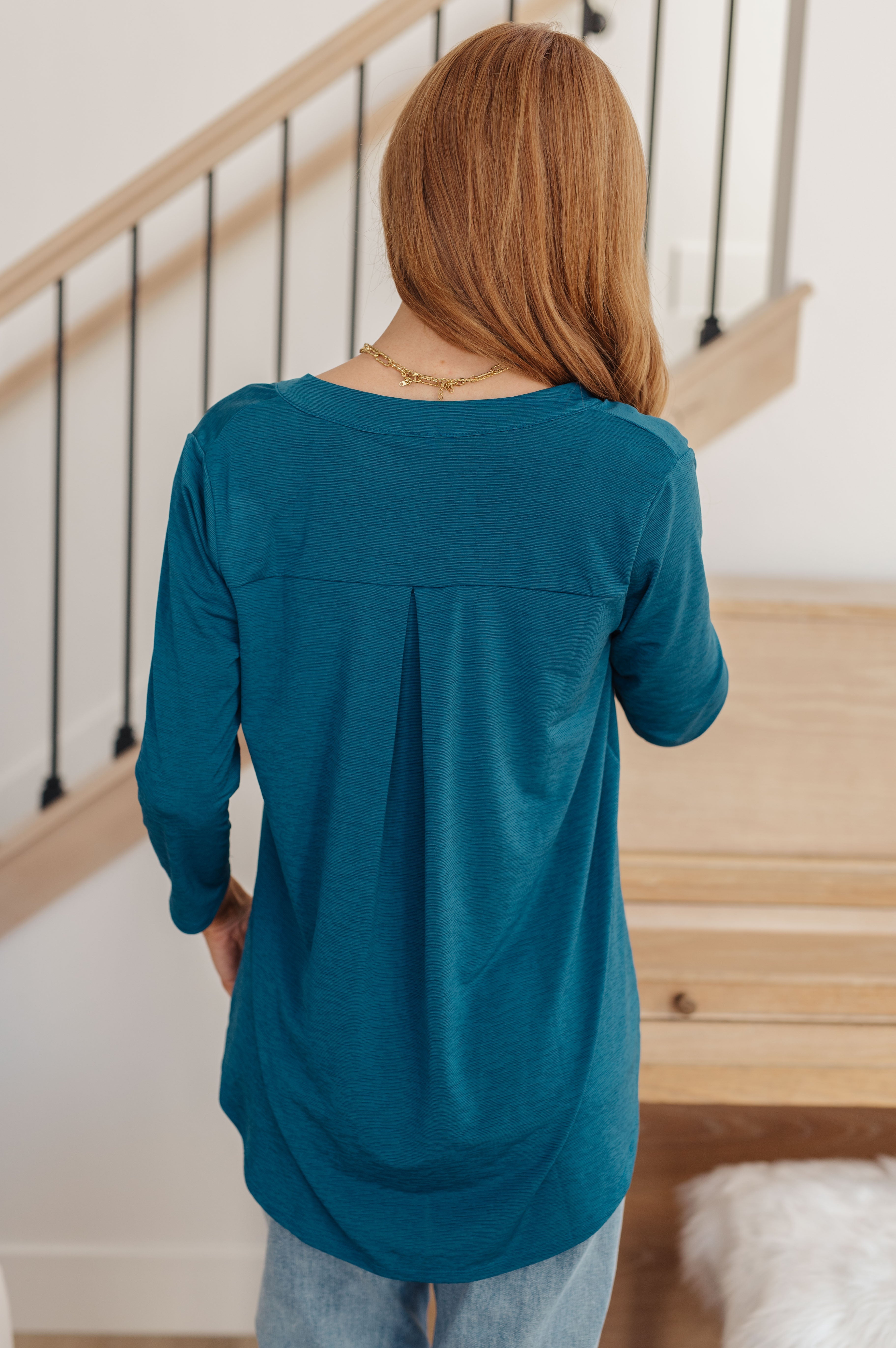So Outstanding Top in Teal Tops Ave Shops- Tilden Co.