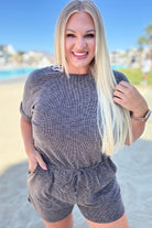 So Sure Short Sleeve Romper Jumpsuits & Rompers Ave Shops- Tilden Co.