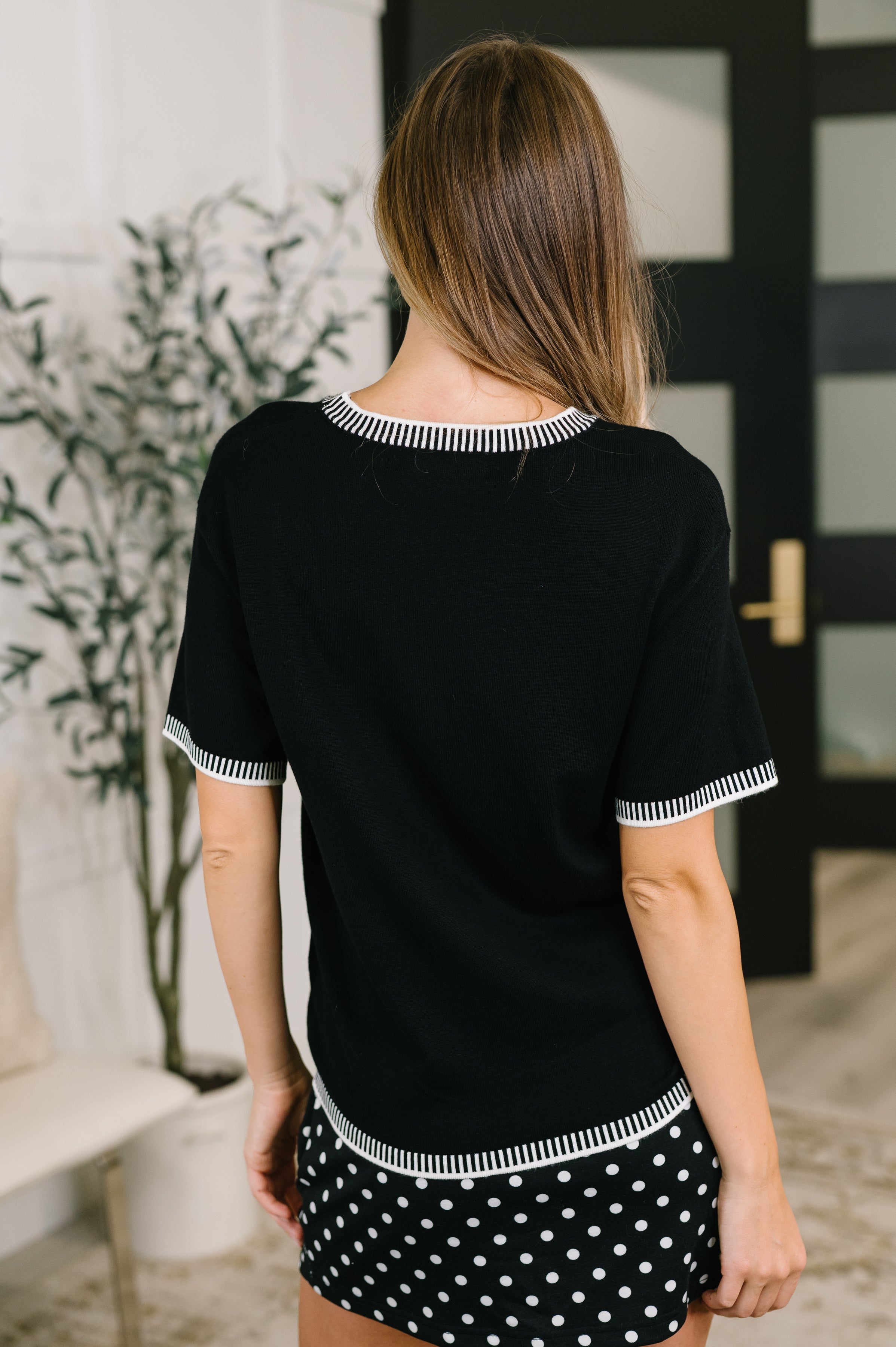 So Totally Me Trim Detail Casual Top Womens Ave Shops- Tilden Co.