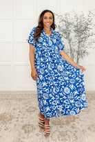 Soft Sonata V-Neck Dress in Blue Womens Ave Shops- Tilden Co.