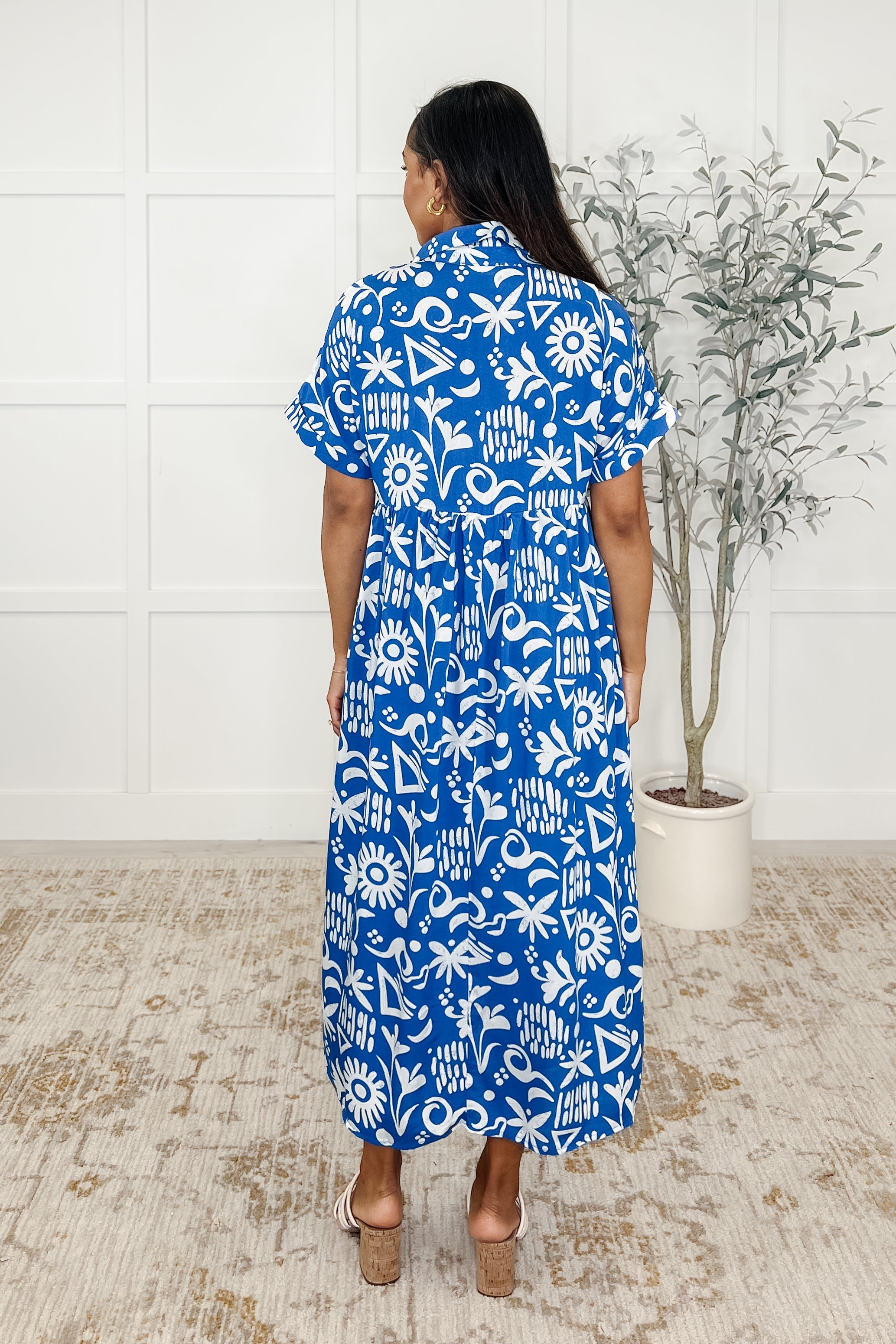 Soft Sonata V-Neck Dress in Blue Womens Ave Shops- Tilden Co.