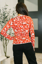 Somethings in the Air Lettuce Hem Longsleeve Top in Vermillion Womens Ave Shops- Tilden Co.