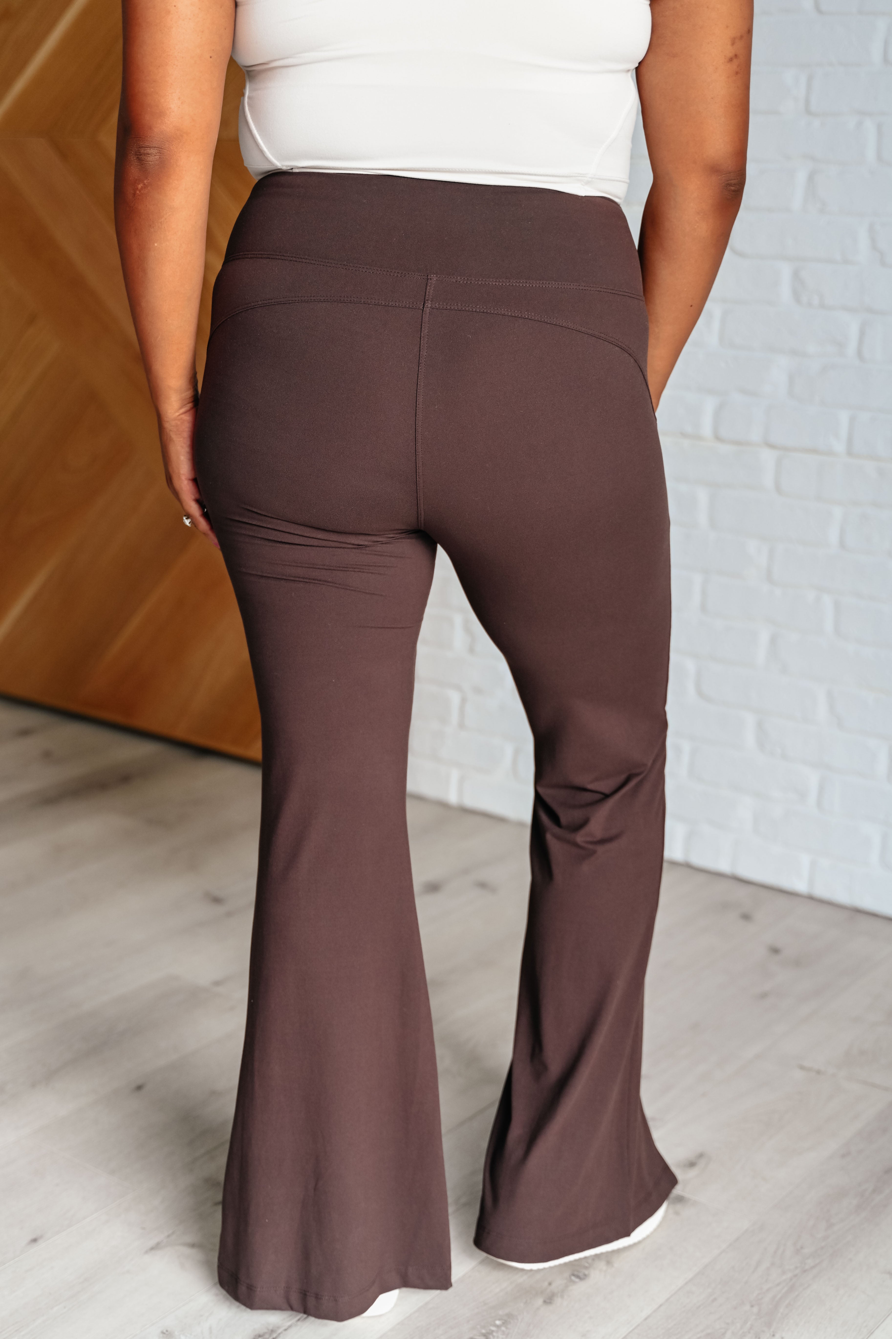 Stamina Stride Flare Leggings in Espresso    Athleisure Ave Shops- Tilden Co.