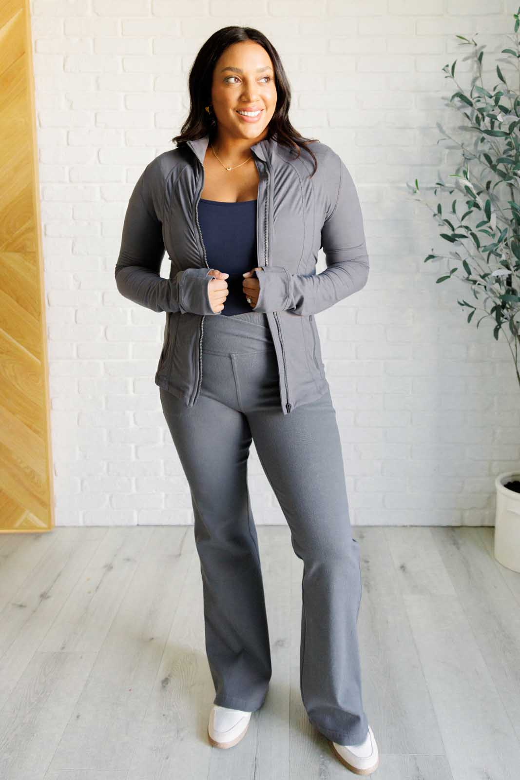 Staying Swift Activewear Jacket in Titanium    Athleisure Ave Shops- Tilden Co.