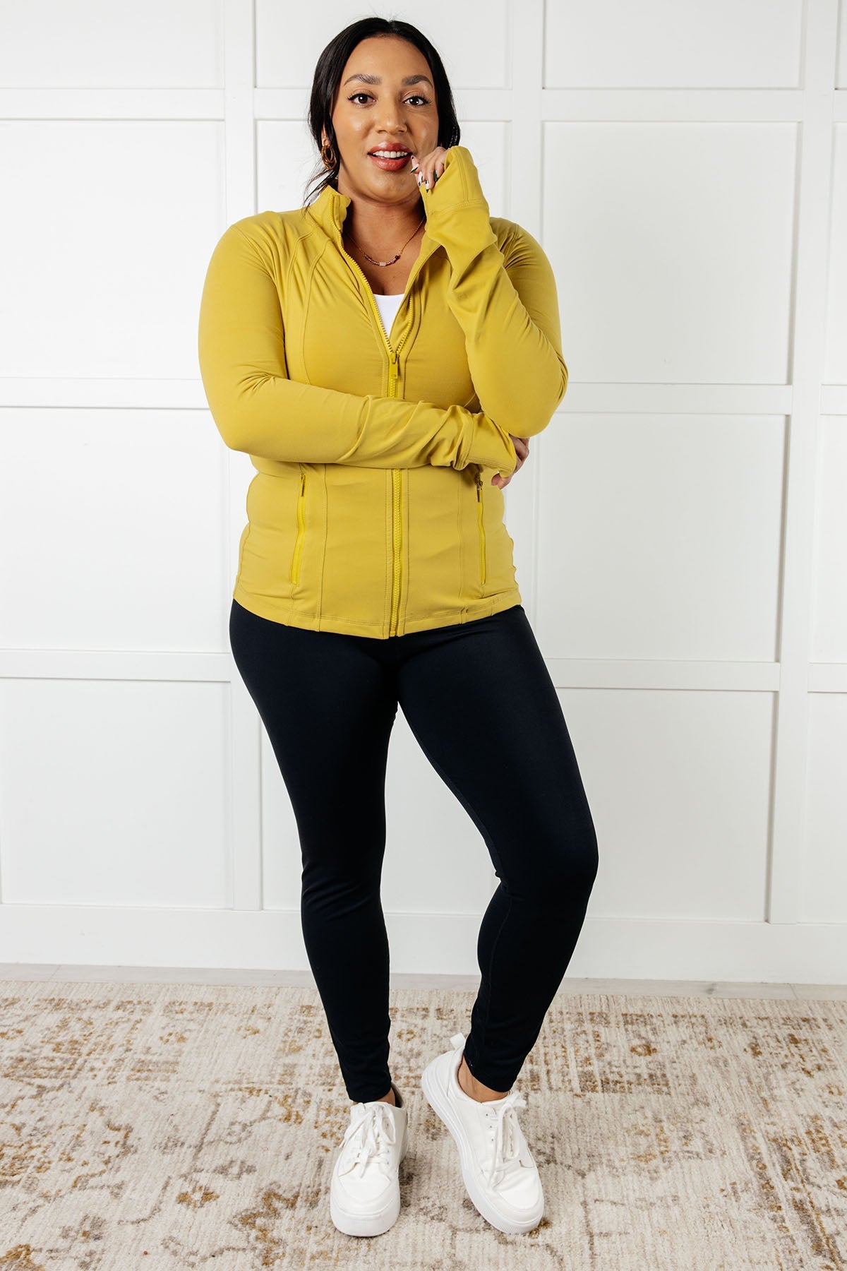 Staying Swift Activewear Jacket in Yellow Pear Layers Ave Shops- Tilden Co.