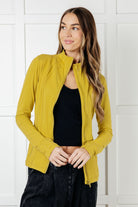 Staying Swift Activewear Jacket in Yellow Pear Layers Ave Shops- Tilden Co.