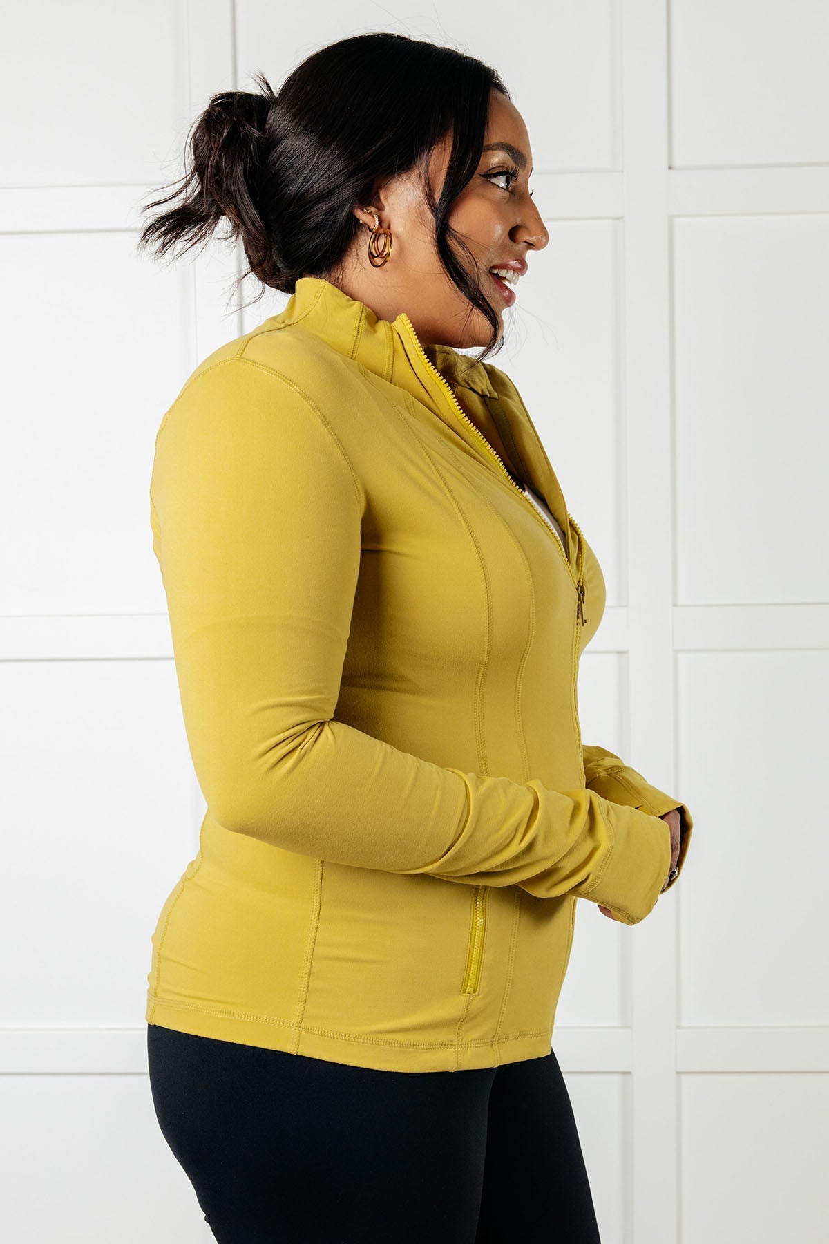 Staying Swift Activewear Jacket in Yellow Pear Layers Ave Shops- Tilden Co.