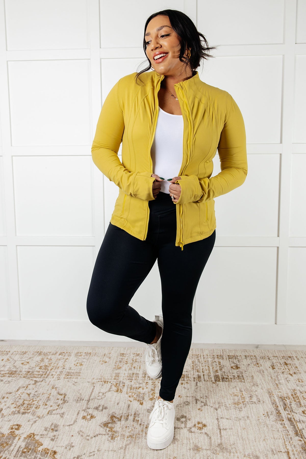 Staying Swift Activewear Jacket in Yellow Pear Layers Ave Shops- Tilden Co.