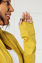 Staying Swift Activewear Jacket in Yellow Pear Layers Ave Shops- Tilden Co.