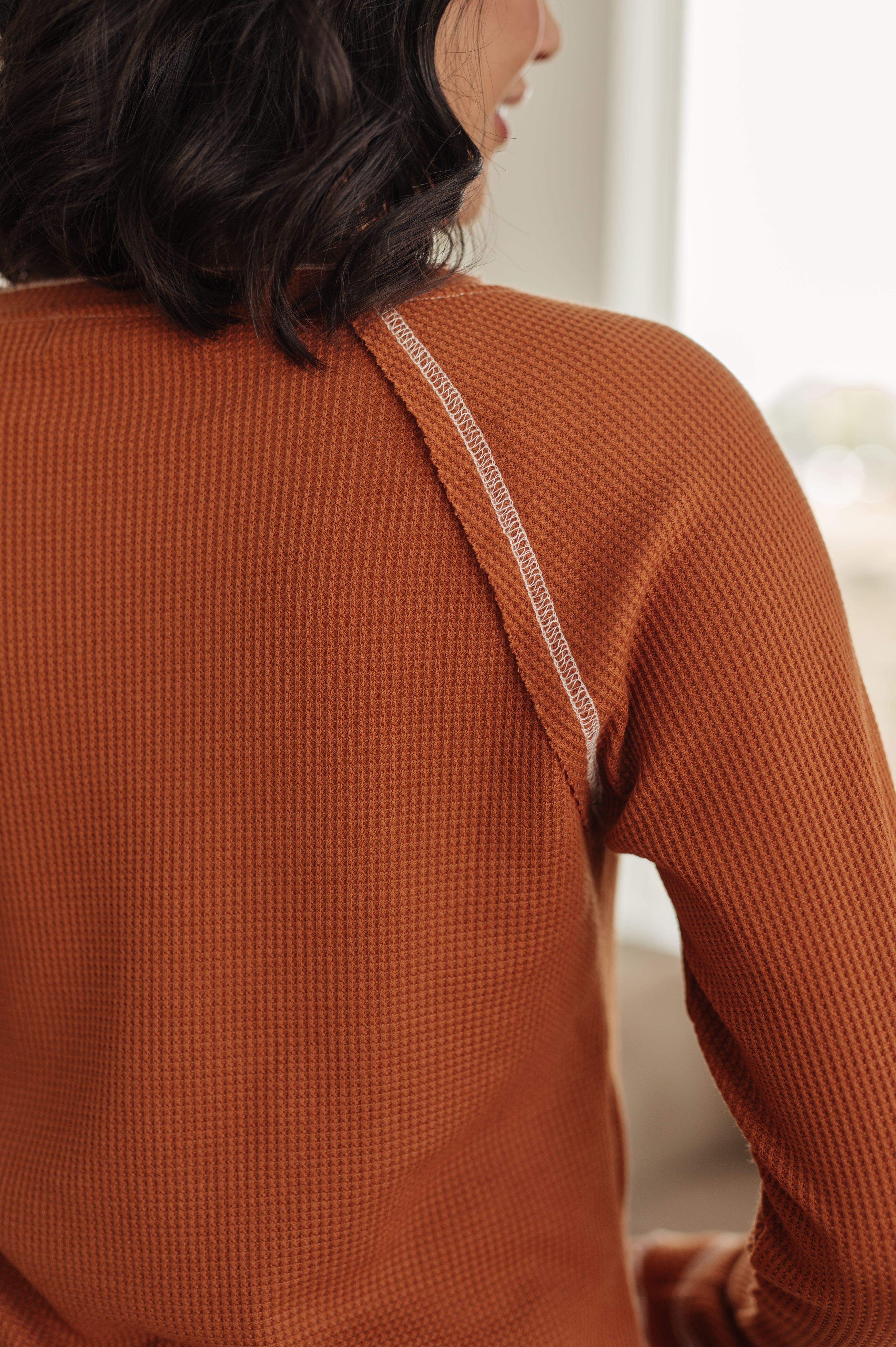 Stitch In Time Waffle Knit Top Tops Ave Shops- Tilden Co.