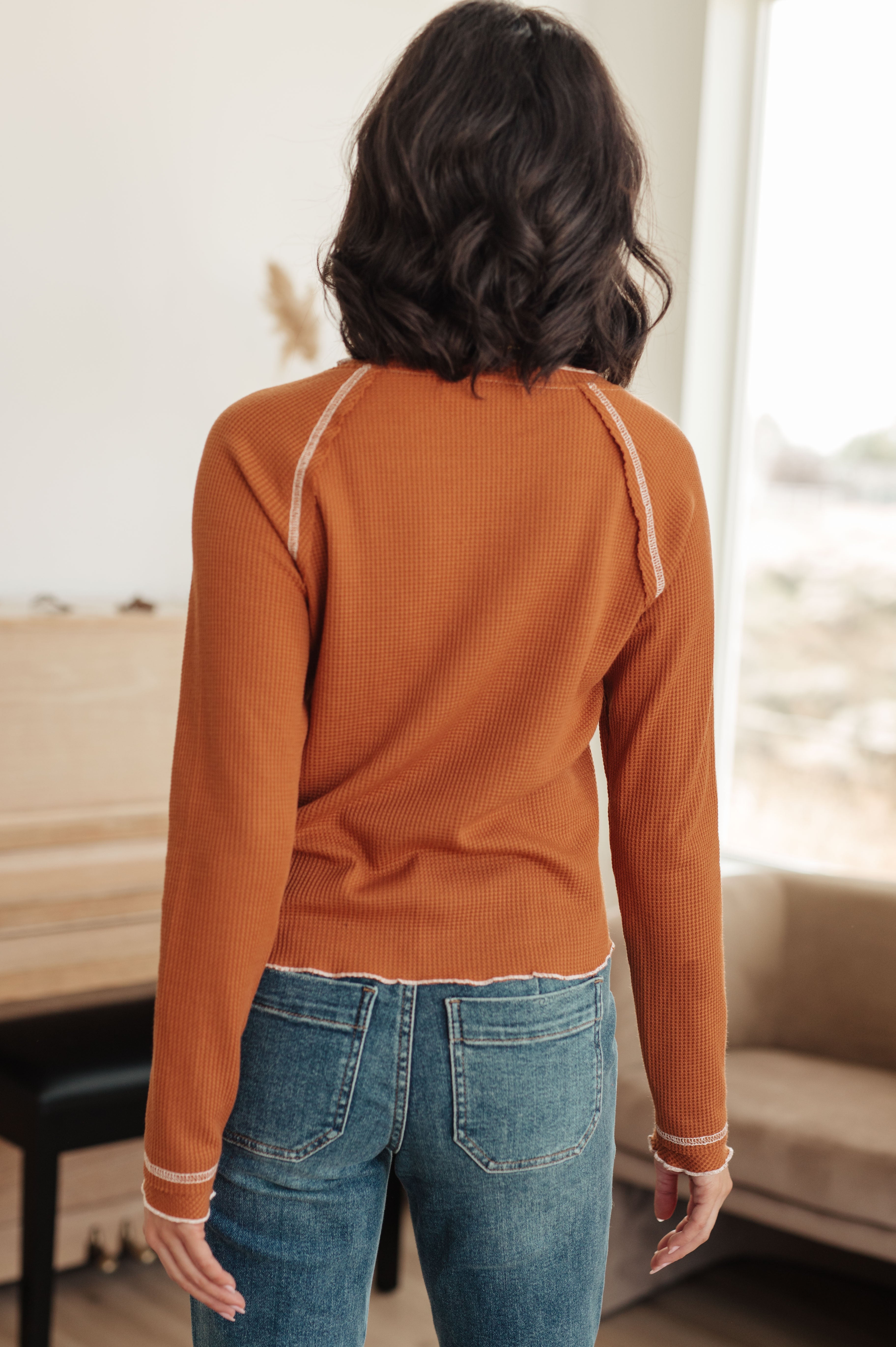 Stitch In Time Waffle Knit Top Tops Ave Shops- Tilden Co.