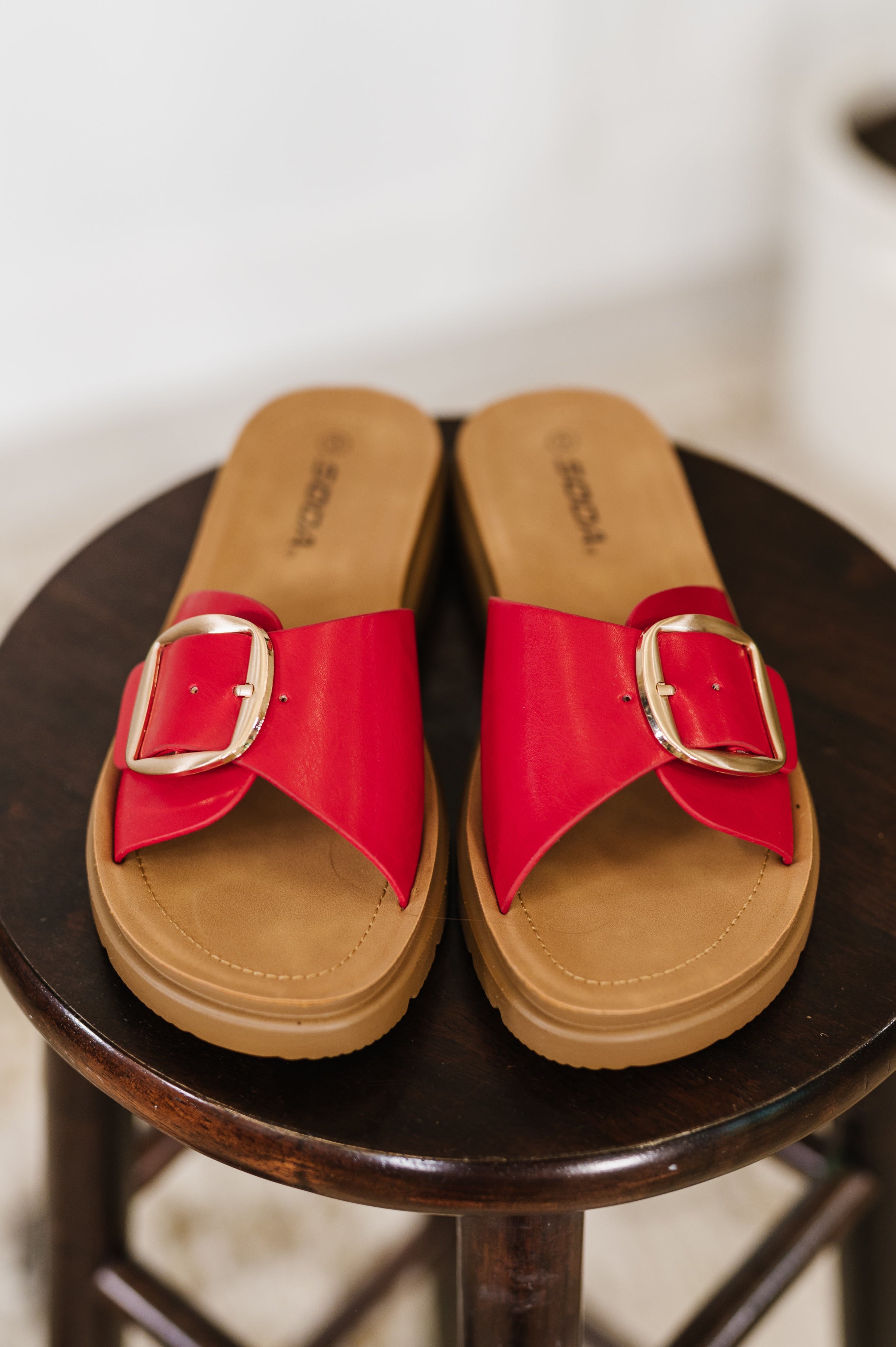 Strawberry Slip on Slide in Delight Red Womens Ave Shops- Tilden Co.