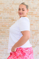 Strong Enough Puff Sleeve Tee In White Tops Ave Shops- Tilden Co.