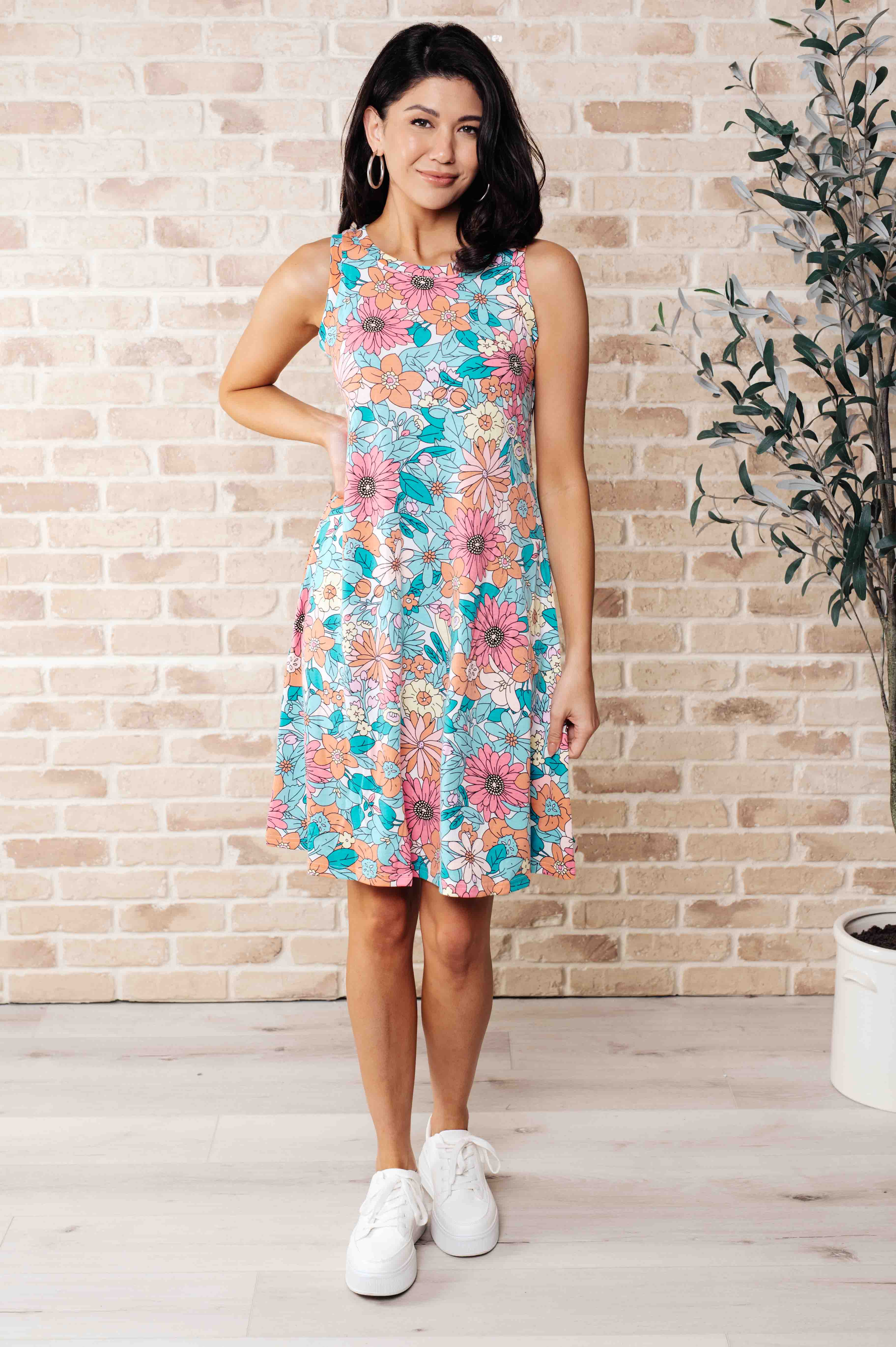 Summer Garden Sleeveless Swing Dress    Dresses Ave Shops- Tilden Co.