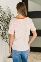 Sunbeam Shuffle Banded Round Neck Top in Orange Womens Ave Shops- Tilden Co.