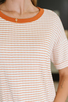 Sunbeam Shuffle Banded Round Neck Top in Orange Womens Ave Shops- Tilden Co.