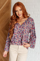 Sunday Brunch Blouse in Denim Floral    Tops Ave Shops- Tilden Co.