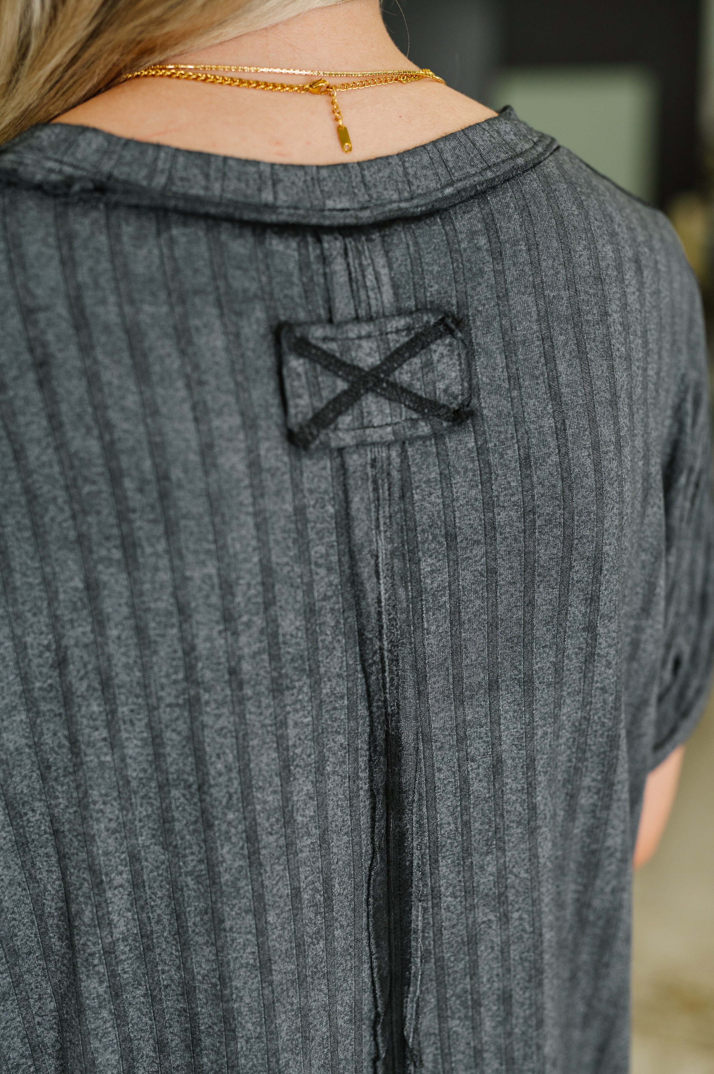 Sunday's Bestie Mineral Wash Top in Ash Black Womens Ave Shops- Tilden Co.