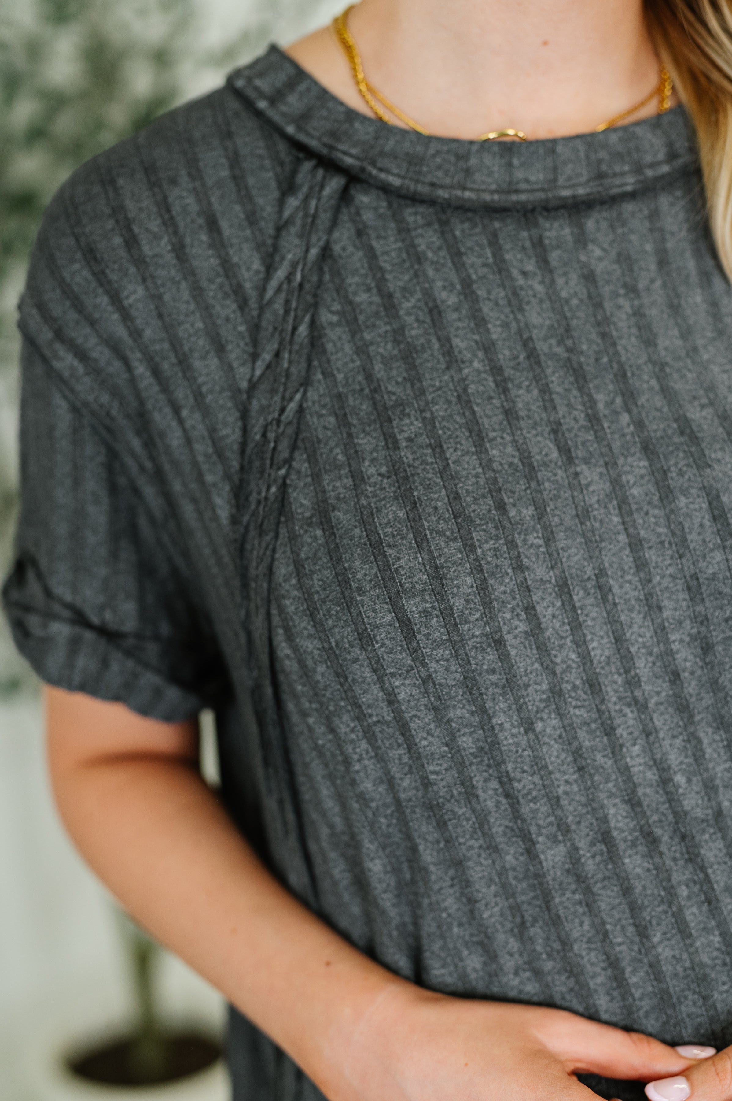 Sunday's Bestie Mineral Wash Top in Ash Black Womens Ave Shops- Tilden Co.