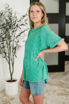 Sunday's Bestie Mineral Wash Top in Kelly Green T-Shirt Ave Shops- Tilden Co.