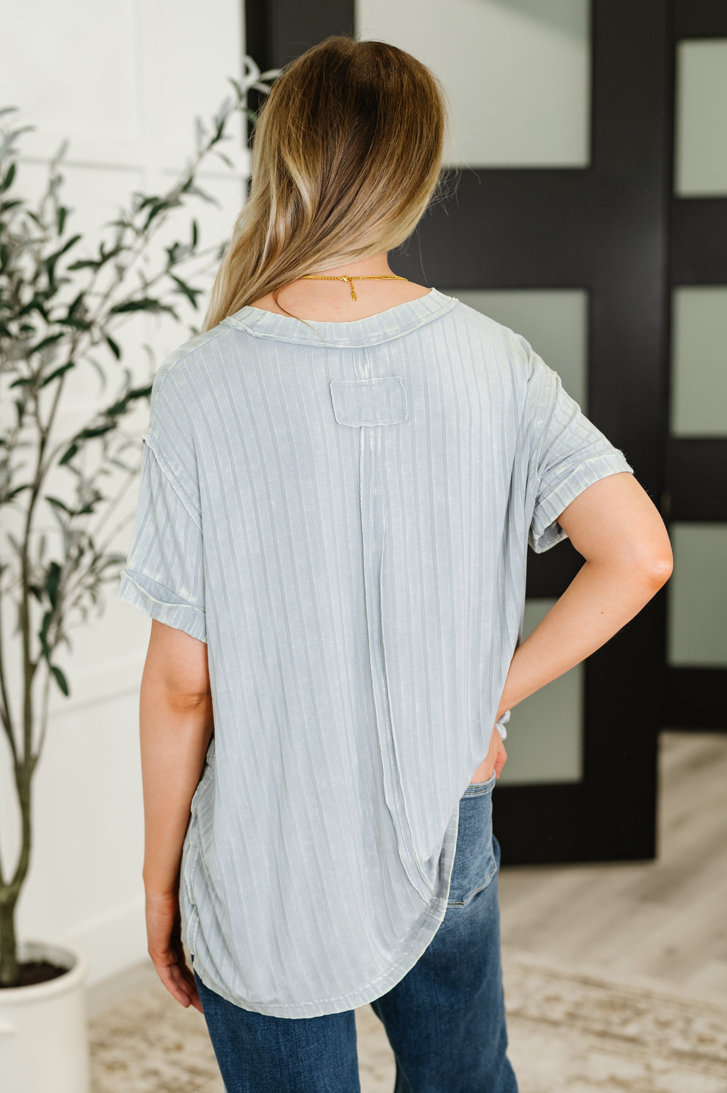Sunday's Bestie Mineral Wash Top in Light Grey Womens Ave Shops- Tilden Co.
