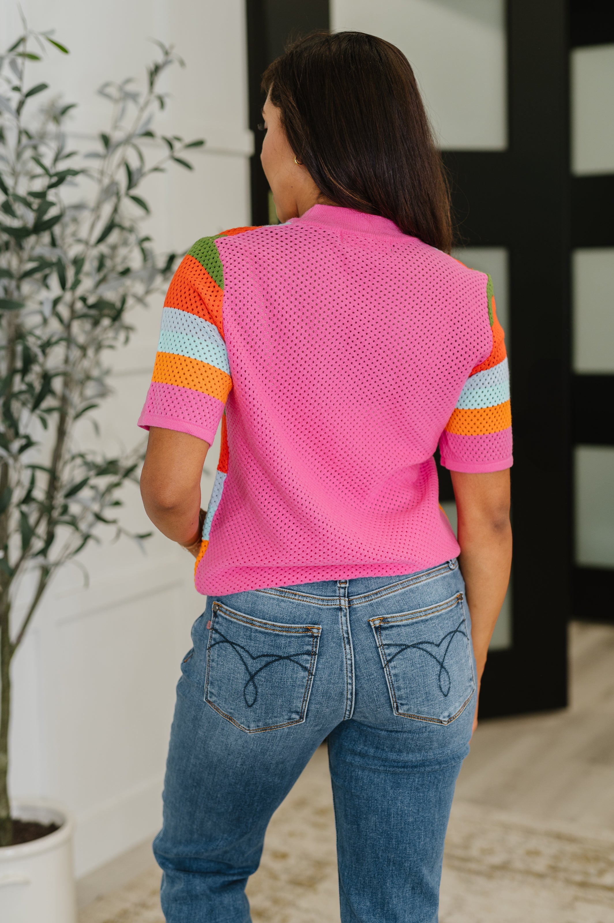 Sunset Stitch Knit Top T-Shirt Ave Shops- Tilden Co.