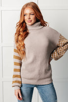 Super Seasonal Patchwork Waffle Knit Sweater Tops Ave Shops- Tilden Co.