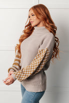 Super Seasonal Patchwork Waffle Knit Sweater Tops Ave Shops- Tilden Co.