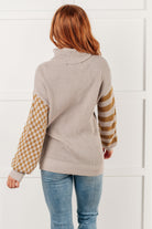 Super Seasonal Patchwork Waffle Knit Sweater Tops Ave Shops- Tilden Co.