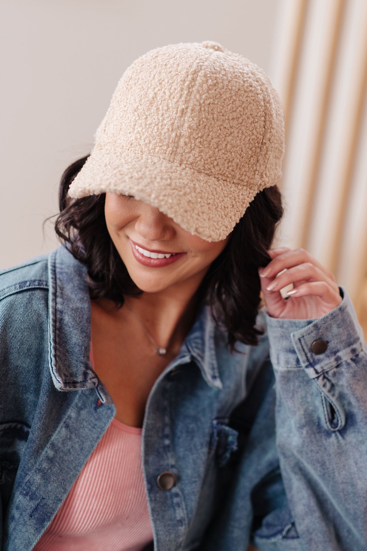 Lyla Sherpa Ball Cap in Khaki Accessories Ave Shops- Tilden Co.