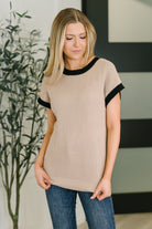 Sure Seems Sweet Contrast Trim Sleeveless Sweater Womens Ave Shops- Tilden Co.