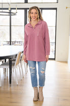 Sweet Crush Collar Pullover in Mauve    Womens Ave Shops- Tilden Co.