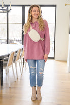 Sweet Crush Collar Pullover in Mauve    Womens Ave Shops- Tilden Co.