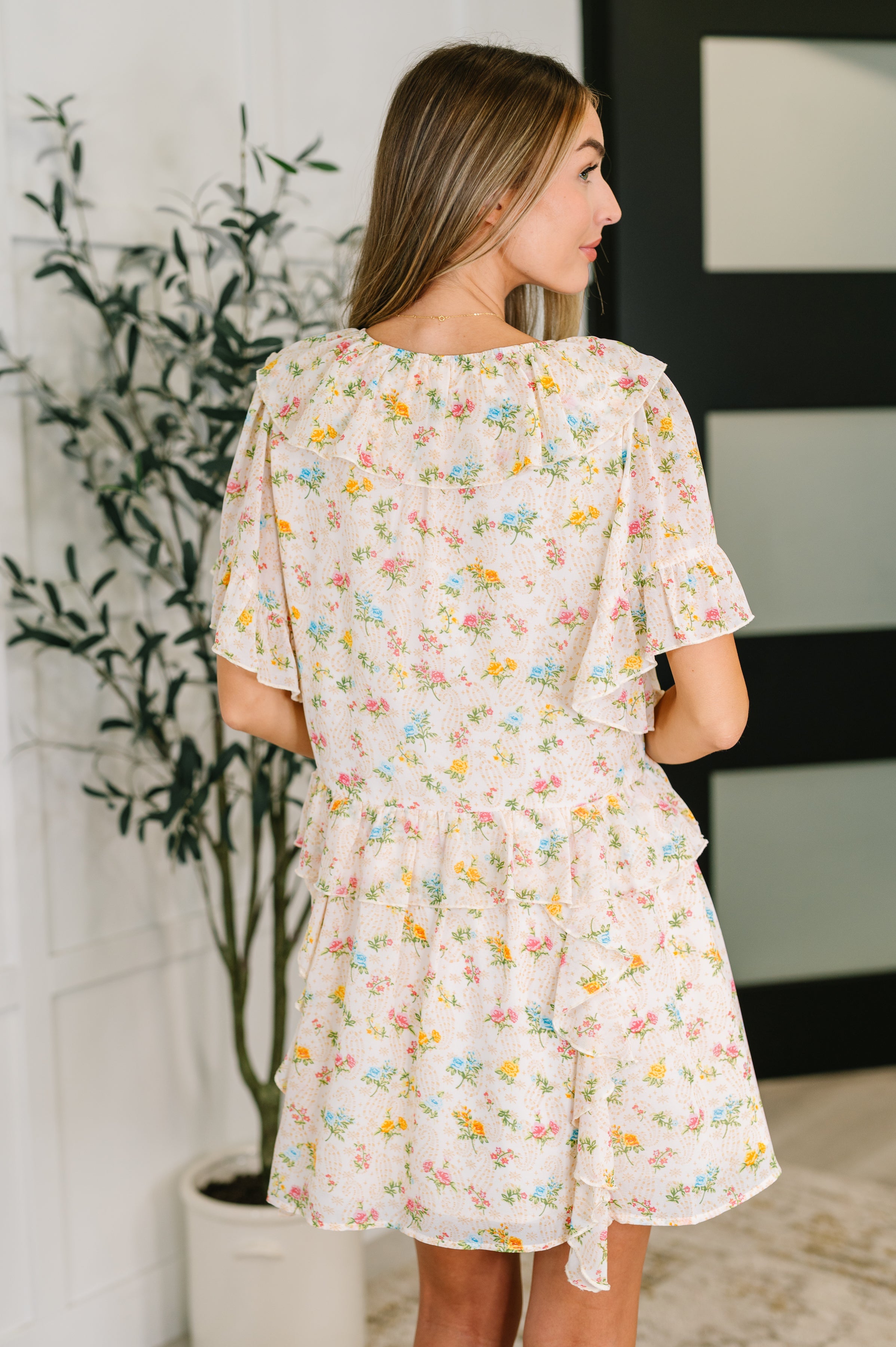 Sweet Escape Boho Floral Dress Knee Length Dress Ave Shops- Tilden Co.