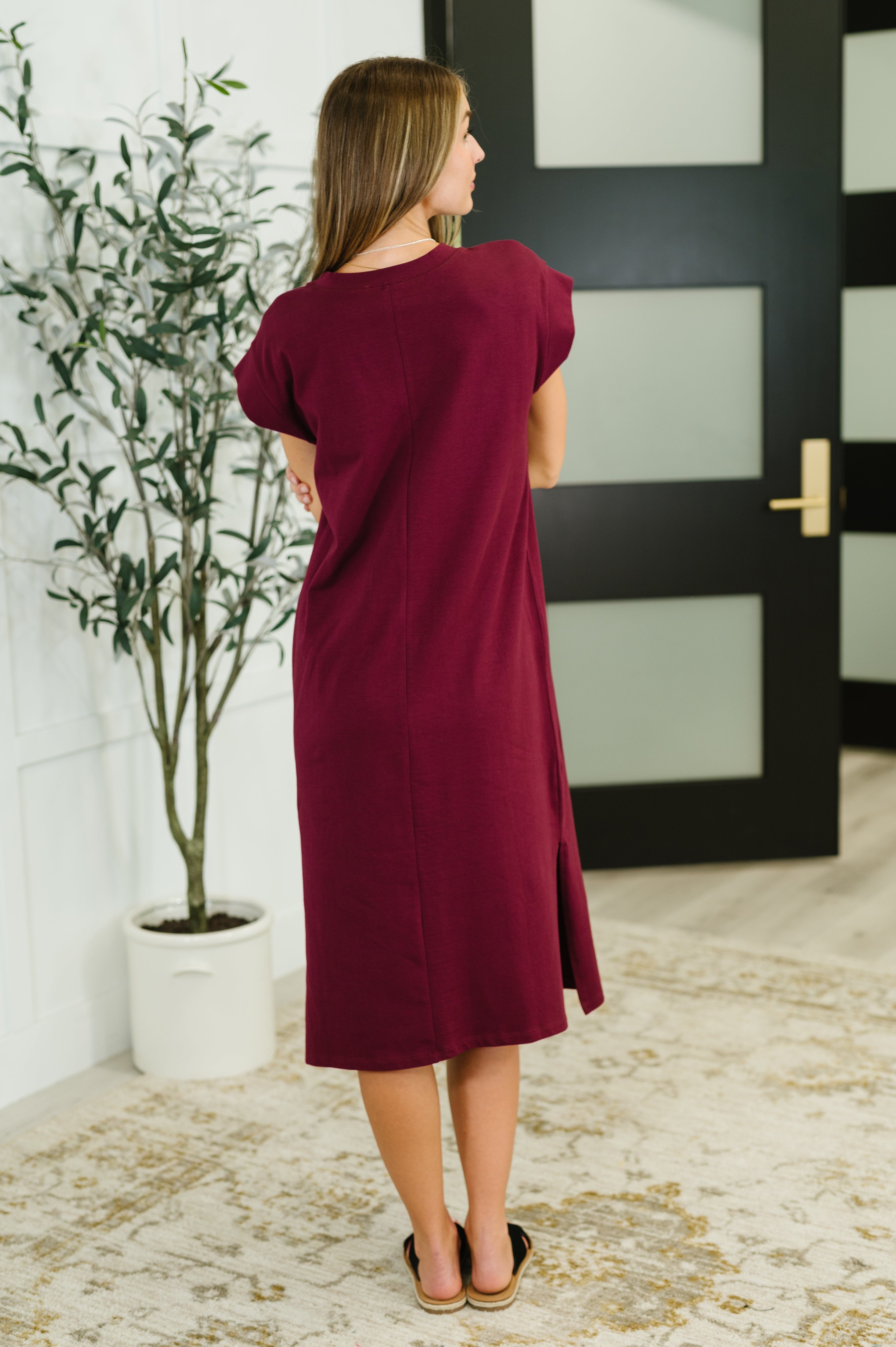 Sweet Like That Casual Dress in Cabernet Womens Ave Shops- Tilden Co.