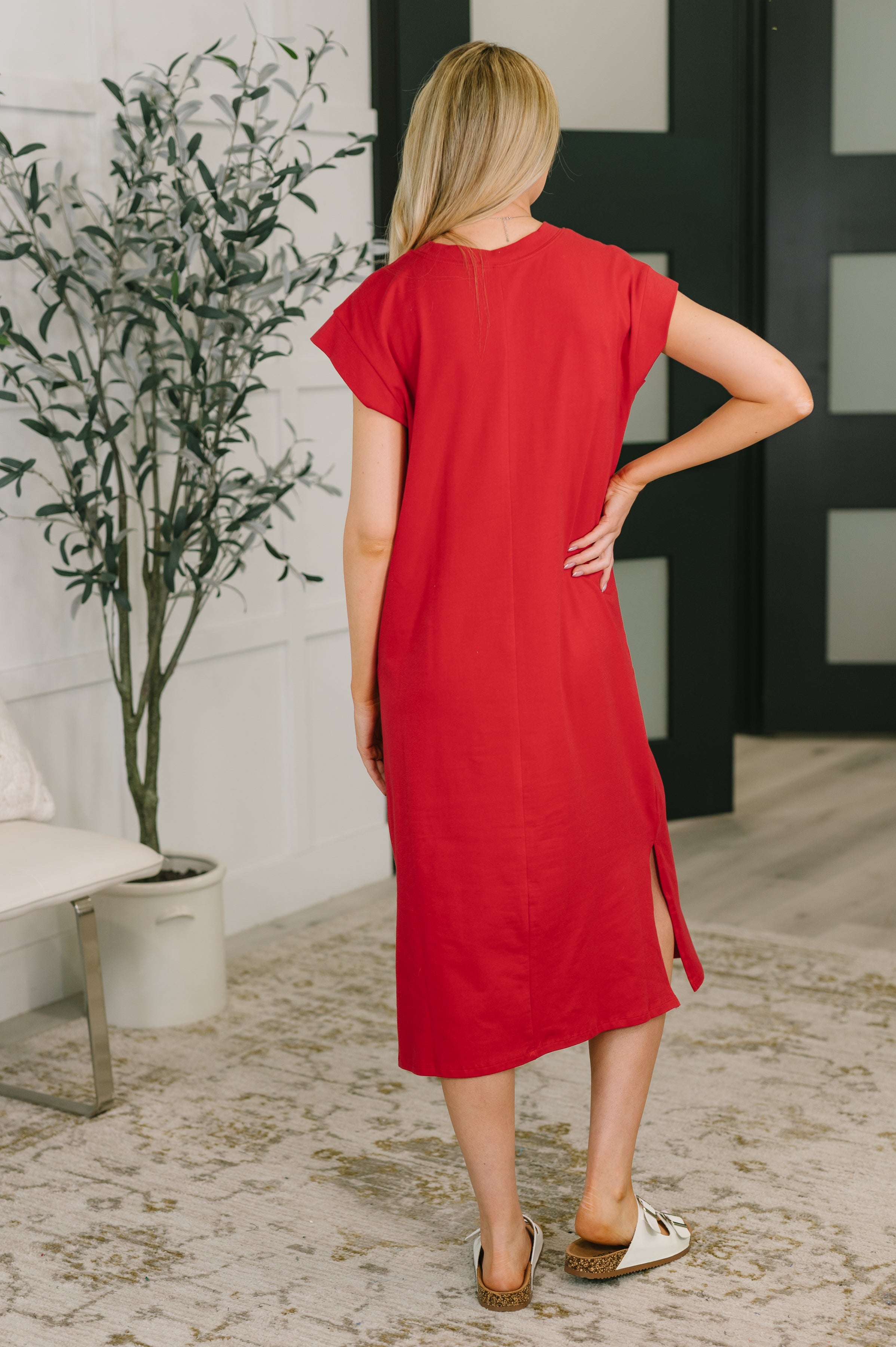 Sweet Like That Casual Dress in Ruby Midi Dress Ave Shops- Tilden Co.